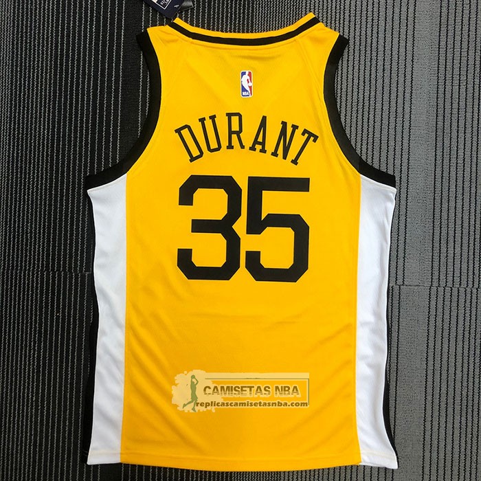 Camiseta Golden State Warriors Kevin Durant NO 35 Earned Amarillo